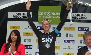 Chris Froome celebrates winning the Critérium International